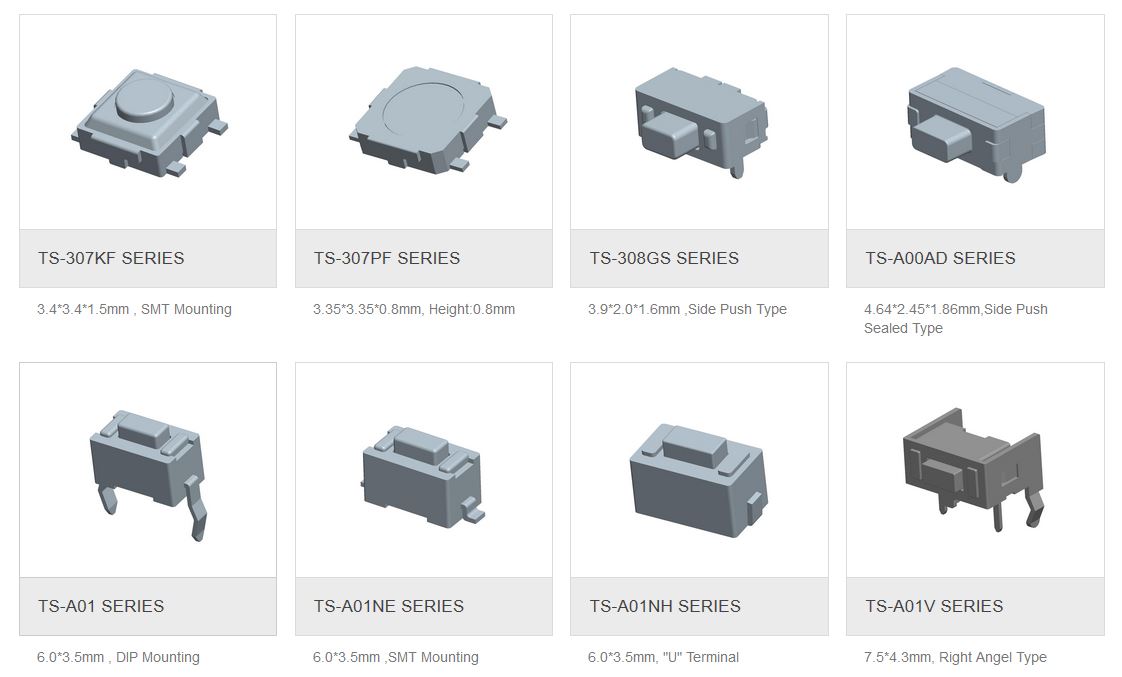 FPC Connector 連接器 輕觸開關, 滑動開關